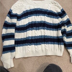 Free People Frankie Striped Cable Sweater
